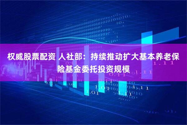 权威股票配资 人社部：持续推动扩大基本养老保险基金委托投资规模