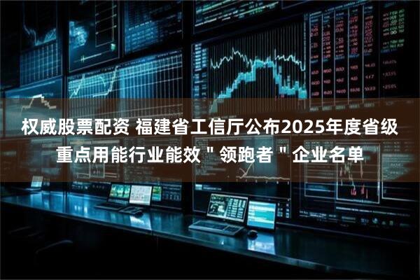 权威股票配资 福建省工信厅公布2025年度省级重点用能行业能效＂领跑者＂企业名单
